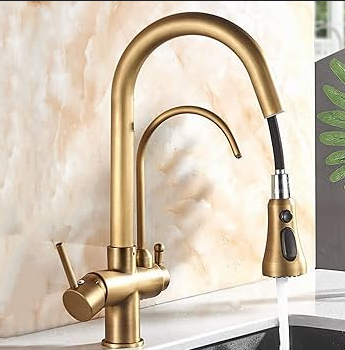 faucet 3 line gold